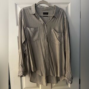 Abercrombie & Fitch - Gray/White Button Down Shirt - XL